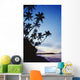 Fiji, Palm Trees Line The Beach At Twilight Wall Mural