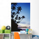 Fiji, Palm Trees Line The Beach At Twilight Wall Mural