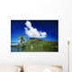 Scenic View Of Island And Puffy Cloud From Ocean Wall Mural