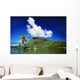 Scenic View Of Island And Puffy Cloud From Ocean Wall Mural