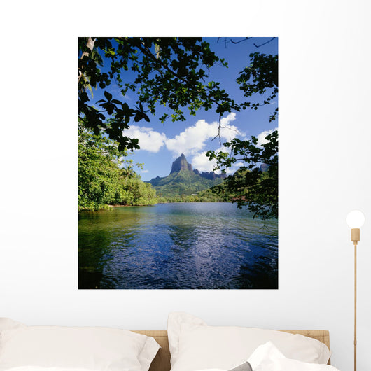 View Of Mount Rotui From Across Opunohu Bay Wall Mural