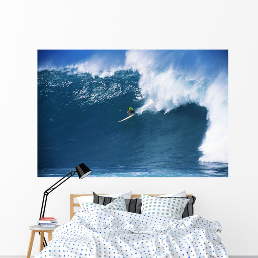 Hawaii, Oahu, North Shore, Waimea, Noah Johnson Riding Wave Wall Mural