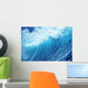 Inside Glassy, Blue Wave Curling Over, Closeup Wall Mural