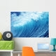 Inside Glassy, Blue Wave Curling Over, Closeup Wall Mural