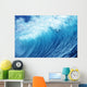 Inside Glassy, Blue Wave Curling Over, Closeup Wall Mural