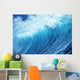 Inside Glassy, Blue Wave Curling Over, Closeup Wall Mural