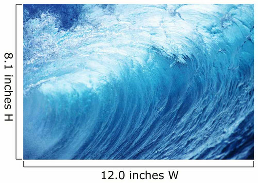 Inside Glassy, Blue Wave Curling Over, Closeup Wall Mural