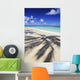 Beach Scene With Palm Shadow On Shoreline Sand, Tropical Wall Mural