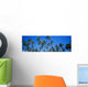 Grove Of Palm Trees, Bright Blue Sky, Panoramic Wall Mural