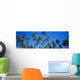 Grove Of Palm Trees, Bright Blue Sky, Panoramic Wall Mural