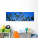 Grove Of Palm Trees, Bright Blue Sky, Panoramic Wall Mural