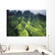 Hawaii, Kauai, Makalena Mountains, Lush Aerial View Of Mountain Ridges Wall Mural