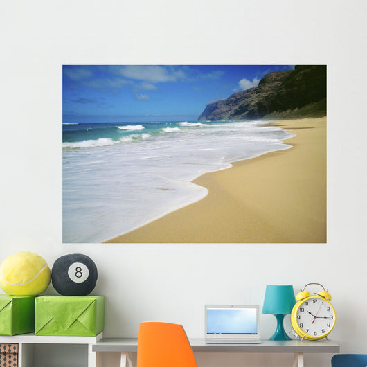 Hawaii, Kauai, Polihale Beach, Looking Towards Napali Coast Wall Mural