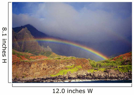 Hawaii, Kauai, Napali Coast, Rainbow Over The Coastline Wall Mural