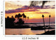 Orange Sunset With Palm Trees And Tiki Torches Wall Mural