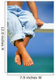 Hawaii, Legs And Feet Of Young Boy Sitting On A Bench By The Ocean Wall Mural