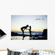 Mother And Daughter Silhouetted In Tidepool At Sunset Wall Mural