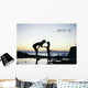 Mother And Daughter Silhouetted In Tidepool At Sunset Wall Mural