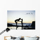 Mother And Daughter Silhouetted In Tidepool At Sunset Wall Mural