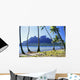 French Polynesia, Tahiti, Bora Bora Coast With Palm Trees Wall Mural