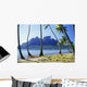 French Polynesia, Tahiti, Bora Bora Coast With Palm Trees Wall Mural