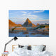A Red Sunrise Illuminates The Hills In Badlands National Park Wall Mural