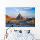 A Red Sunrise Illuminates The Hills In Badlands National Park Wall Mural