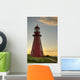 Red Lighthouse At Sunset Wall Mural