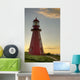 Red Lighthouse At Sunset Wall Mural