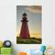 Red Lighthouse At Sunset Wall Mural