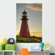 Red Lighthouse At Sunset Wall Mural