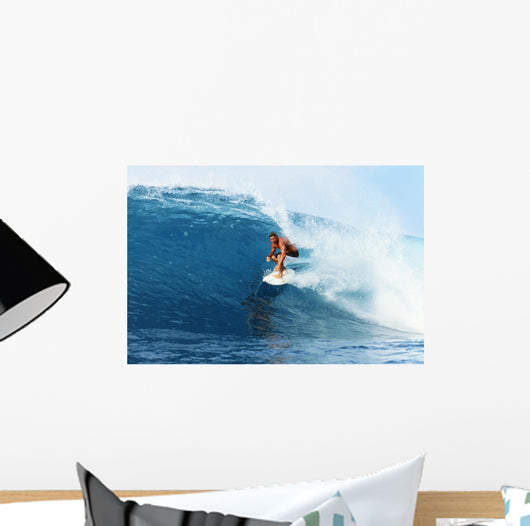 Hawaii, Oahu, North Shore, Backdoor Pipe, Pancho Sullivan Riding Wave Wall Mural