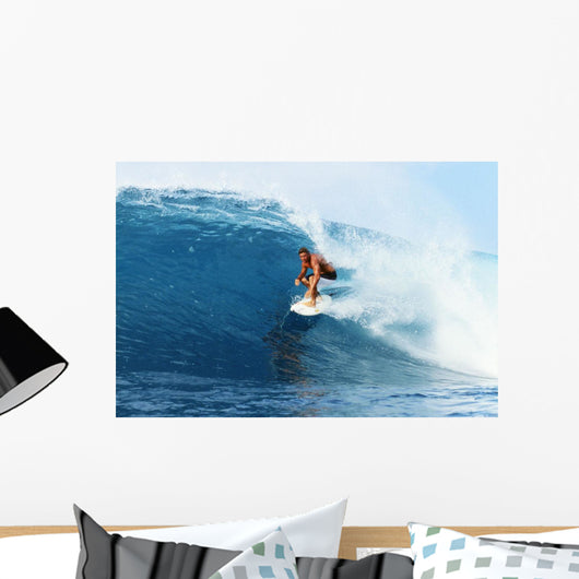 Hawaii, Oahu, North Shore, Backdoor Pipe, Pancho Sullivan Riding Wave Wall Mural