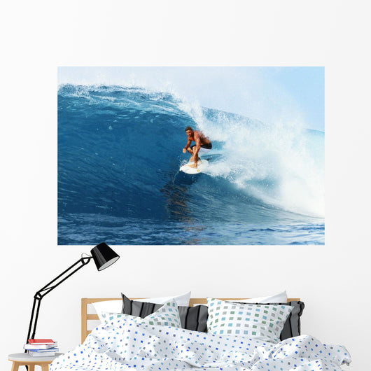 Hawaii, Oahu, North Shore, Backdoor Pipe, Pancho Sullivan Riding Wave Wall Mural