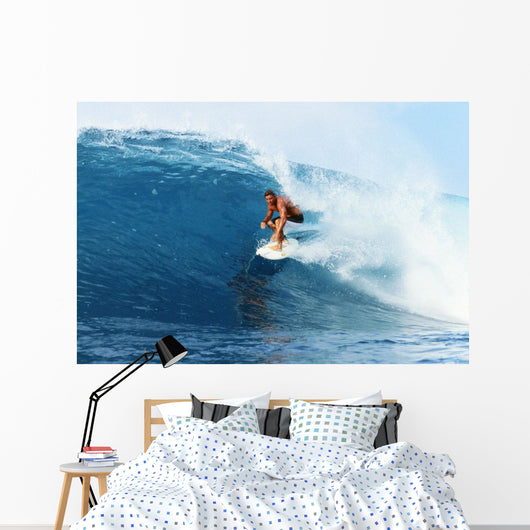 Hawaii, Oahu, North Shore, Backdoor Pipe, Pancho Sullivan Riding Wave Wall Mural