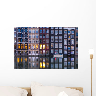 Damrak Amsterdam Netherlands Europe Wall Decal shown on a wall