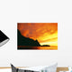 Bright Orange Sky And Calm Ocean Wall Mural