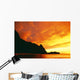 Bright Orange Sky And Calm Ocean Wall Mural
