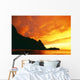 Bright Orange Sky And Calm Ocean Wall Mural