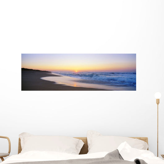 Hawaii, Kauai, Polihale Beach At Sunset, Yellow And Pink Sky Wall Mural