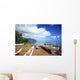 Hawaii, Oahu, Waiahole, Outrigger Canoes On Beach, Turquoise Water Wall Mural
