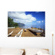 Hawaii, Oahu, Waiahole, Outrigger Canoes On Beach, Turquoise Water Wall Mural