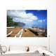 Hawaii, Oahu, Waiahole, Outrigger Canoes On Beach, Turquoise Water Wall Mural