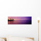 Beautiful Pink Sunset Over The Ocean, Palm Trees Along The Coastline Wall Mural