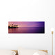 Beautiful Pink Sunset Over The Ocean, Palm Trees Along The Coastline Wall Mural