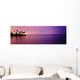 Beautiful Pink Sunset Over The Ocean, Palm Trees Along The Coastline Wall Mural