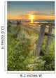 Sunset Over Water And A Fence Along The Shoreline Wall Mural