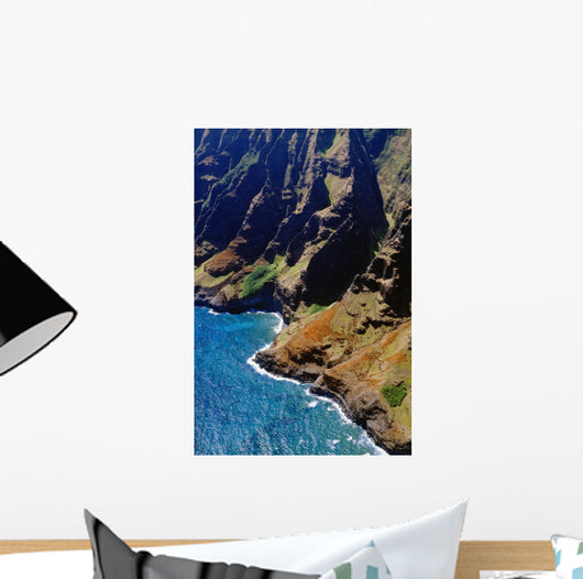 Hawaii, Kauai, Aerial View Of Napali Coastline Wall Mural