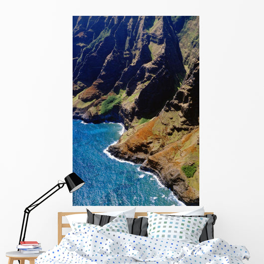 Hawaii, Kauai, Aerial View Of Napali Coastline Wall Mural