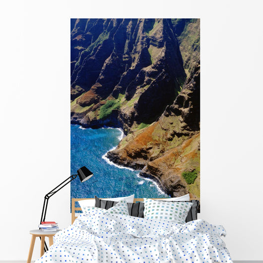 Hawaii, Kauai, Aerial View Of Napali Coastline Wall Mural